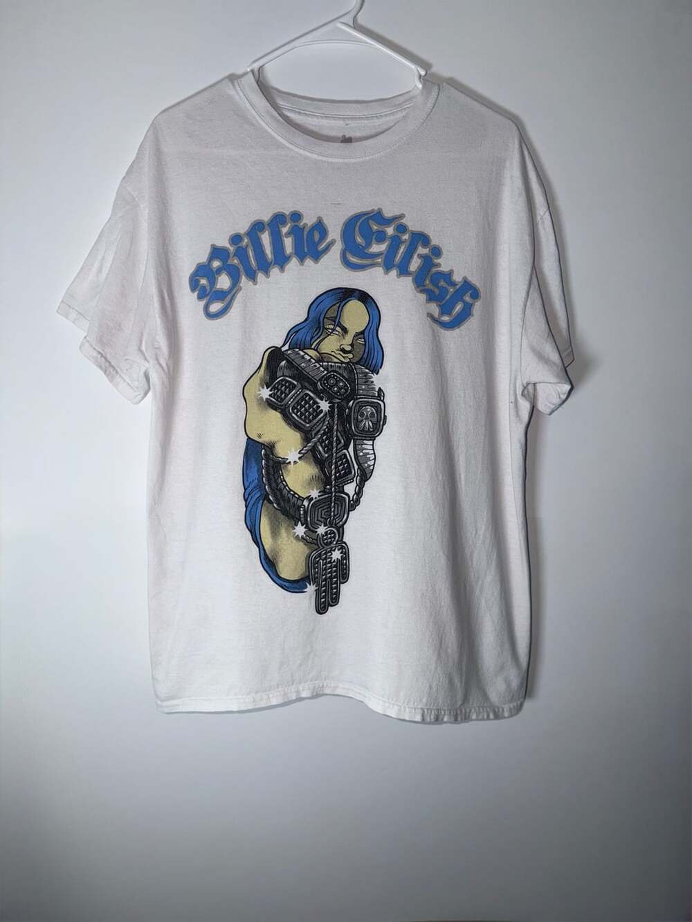 Billie Eilish Fistful Of Chains T-Shirt White Unisex Size L